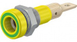 23.0190-20 Panel Mount Socket \x1a4mm Green / Yellow 25A 30V Gold-Plated