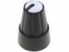 GTC6M-13X19-B, Ручка; миниатюрный; пластик; Oоси: 6мм; O13x19мм; черный; Белый, SR PASSIVES