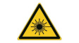 PIC W004-TRI 015-PE-SHEET/1 [54 шт] ISO Safety Sign - Warning, Laser Beam, Triangular, Black on Yellow, Vinyl, Warning, 54pcs
