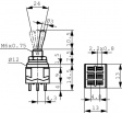 MTE 206P Miniature Toggle Switch, On-Off-On, Soldering Lugs