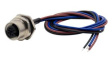 RND 205-01176 M12 Sensor Circular Connector, Straight, Socket, 3 Poles, A-Coded, Solder