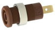 RND 350-00064 Banana Socket  diam.4mm Brown 36A Faston Terminal, 4.8 x 0.8 mm