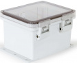 UPCT100806HNLF PolyBox 276 х 225 х 185 мм, петли, защелки, монтажный фланец, прозрачная крышка,