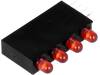 H30D-4SD, LED; в корпусе; Кол-во диод:4; 3мм; THT; красный; 20-30мкд; 80°, Lucky Light