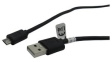 RND 765-00054 USB A Plug to USB Micro-B Plug Cable 900mm Black