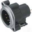 NC5MBV XLR Panel-mount male receptacle, 5 Poles B Vertical/PCB Mounting Nickel - Plated