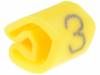 0252611511, Маркер для проводов и кабеля; Маркировка:3; 3?5мм; ПВХ; желтый, Weidmuller