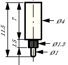 SB9, Plug Socket Gold-Plated Copper 1 mm, Fischer Elektronik