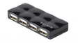 F5U404CWBLK USB Hub, USB 2.0, 4x USB A Socket - Mains AC Cable