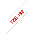 TZE-132 Label Tape 12 mm Red on Transparent 8 m