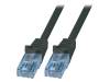CP3013U Patch cord; U/UTP; 6a; многопров; CCA; ПВХ; черный; 250мм; 26AWG
