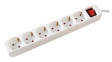 19991086 Outlet Strip 6x DE Type F (CEE 7/3) Socket - DE Type F (CEE 7/4) Plug White 6m