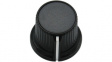 RND 210-00301 Plastic Round Knob, black / grey, 6.0 mm H Shaft