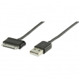 VLMP39200B1.00 Кабель USB 2.0 A - Samsung Tab с 30-контактным разъемом, длина 1 m, черный 1.0 m USB Typ A-Штекер 30-Pin Dock-Штекер