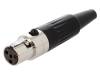 AG4F, Вилка; XLR mini; "мама"; PIN:4; на провод; пайка; 5А; 0,5мм2; прямой, Amphenol