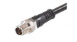 1200868632 Nano-Change (M8) Single-Ended Cordset with Knurled Hexnut 3 Poles Male (Straight) to Pigtail 24 AWG Black TPU WSOR 2m