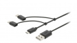 VLMP60620B1.00 3-in-1 Sync and Charge USB Micro Cable 1 m