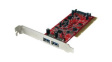 PCIUSB3S22 PCI USB-A Adapter Card with SATA Power, 2x USB 3.0, PCI