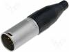 AC7MJ, Вилка; XLR; "папа"; PIN:7; прямой; на провод; пайка; 8мм; 133В; 5А, Amphenol