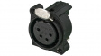 NC4FAH XLR Panel-mount female receptacle, 4 Poles A Horizontal/PCB Mounting/Separate Gr