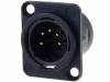 NC5MDL1-B Гнездо; XLR; "папа"; PIN:5; фланец (2 отверстия), на панель; пайка