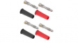 RND 350-00079 Banana Plug Set 4 PCS  diam.4mm Black/Red 36A Screw