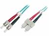 DK-2512-07/3, Световодный патч-корд; OM3; SC/PC, ST/PC; 7м; LSZH; Цвет: бирюзовый, DIGITUS