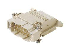 CTM 10 R, CT, 10 poles + earth, male insert, with male contacts, silver plated, ILME