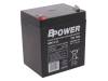 BPE 5-12, Аккум: свиноцово-кислотный; 12В; 5Ач; AGM; необслуживаемый, BPOWER