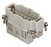 CSEM 10, CSE, 10 poles + earth, male insert, with male contacts, silver plated, ILME