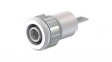 23.3070-29 Safety socket, diam. 4mm, White, 24A, 1kV, Nickel-Gold