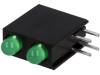 L-7104FO/2GD LED; в корпусе; Кол-во диод:2; 3мм; THT; зеленый; 8-20мкд; 40°