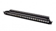 26.11.0360 Patch Panel Frame, CAT5 / CAT6 / CAT6a, 24x RJ45, 19", Black