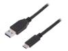 AK-300136-010-S Кабель; USB 3.0,USB 3.1; вилка USB A, вилка USB C; 1м; черный