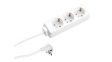 387.271S Outlet Strip SELLY 3x DE Type F (CEE 7/3) Socket - DE/FR Type F/E (CEE 7/7) Plug White 3m