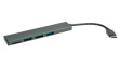 14.02.5051 USB Hub, USB 3.2, USB C Plug, Grey