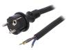 W-97219, Кабель; SCHUKO вилка,вилка CEE 7/7 (E/F),провода; 4м; черный, PLASTROL