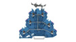 2202-3239 Terminal Block, N, Cage Clamp, 6 Poles, 500V, 24A, 1 ... 2.5mm², Blue