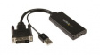 DVI2HD Adapter, DVI-D 24+1-Pin Plug/USB-A Plug / HDMI Socket