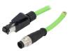 1201088121 E16A06011M030 PIN:4; вилка RJ45,М12 "папа"; код D-Ethernet; прямой; IP67; 3м