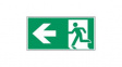 138880 Safety Sign, Emergency Exit, Rectangular, White on Green, Polyester, 1pcs