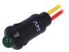 R9-73L-11-24GREEN Индикат.лампа: LED; выпуклый; 24ВDC; Отв: O8,2мм; IP40; полиамид