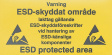 7413 ESD warning sign, 300x150mm