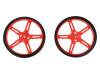 WHEEL 70?8MM PAIR RED Колесо; Диам.вала:3мм; Ось: D-образный профиль; красный; резина