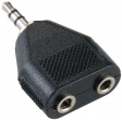 VAP424 Headphone splitter 1x jack plug, stereo male 3.5 mm - 2x jack socket, stereo fem