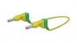 66.9408-15020 Test Lead, Green / Yellow, 4mm, Nickel-Plated