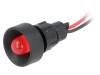 LR-D10-220DC, Индикат.лампа: LED; вогнутый; 220ВDC; Отв: O13мм; IP40; пластмасса, POLAM-ELTA