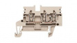 1933720000 Feed-through Terminal Block, Tension Clamp, 3 Poles, 24A, 2.5mm\x1a, Dark Beige