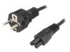 KAB-EU-M3-1.5-BK Кабель; вилка CEE 7/7 (E/F), IEC C5 "мама"; 1,5м; черный; ПВХ