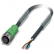 SAC-4P- 5,0-PUR/M12FS Actuator/sensor-cable M12 Socket open 5 m